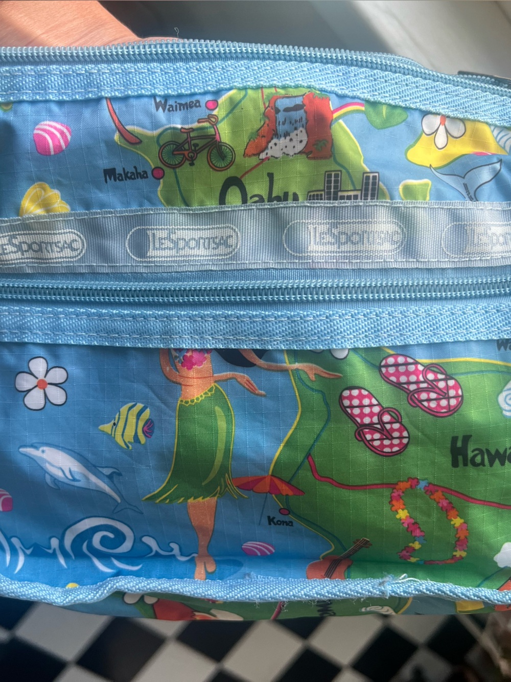 Vtg Hawaiian themed LeSpotsac purse - Picture 4 of 9
